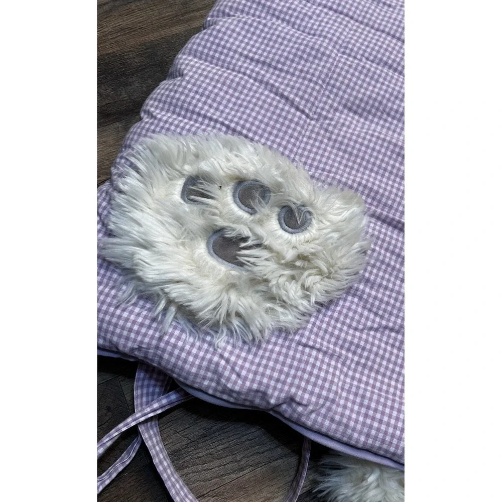 Pottery Barn Kids Shaggy Kitty Sleeping Bag - Purple  71 in x 29 in